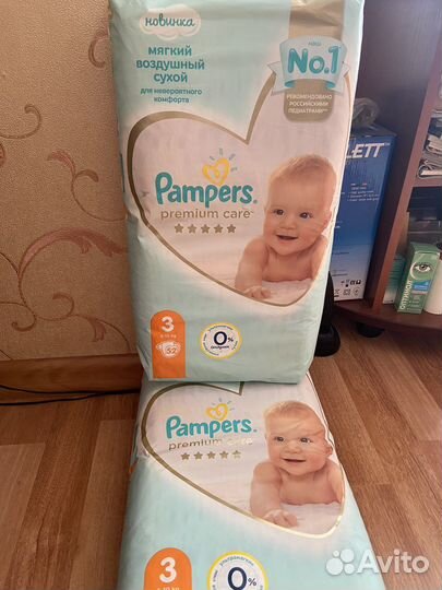 Подгузники Pampers premium care 3 104 шт
