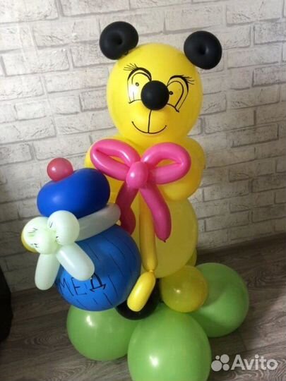 Воздушный шар медведь с мёдом