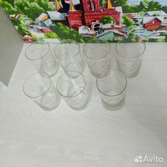 Набор Стопки стеклянные СССР. Стекло с гравировкой