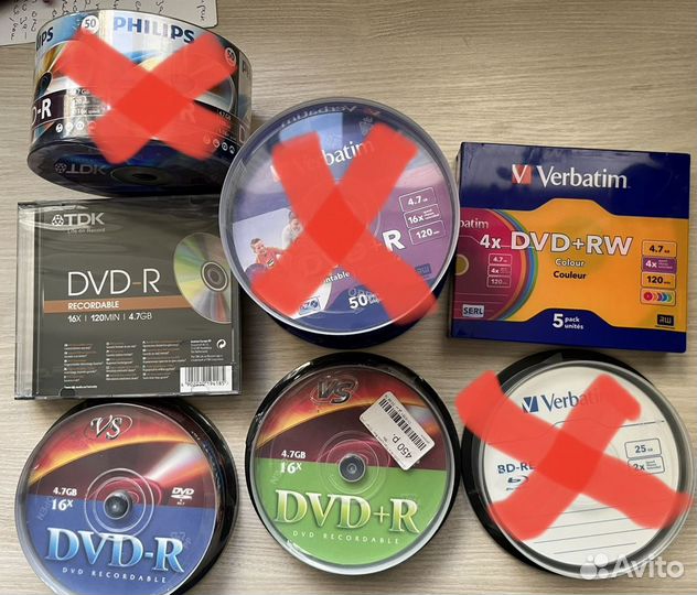 Болванки, Диски DVD, CD, BD Verbatim TDK Philips