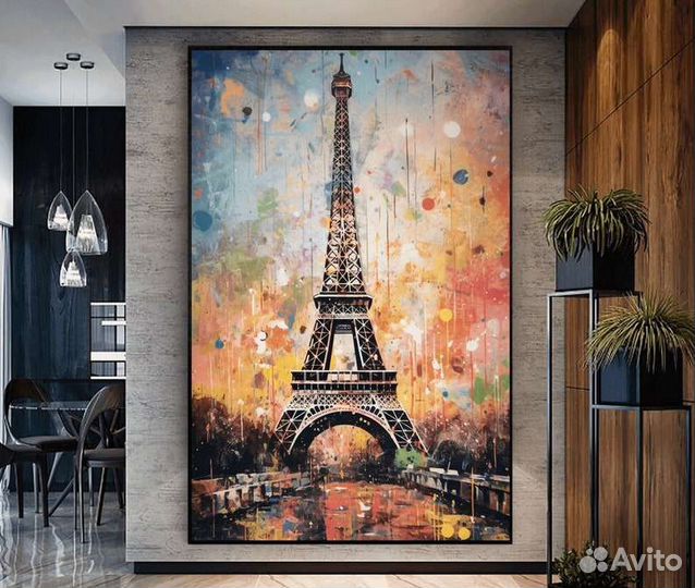 Картина маслом эйфелева башня Картина Париж