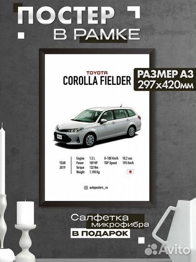 Постер на стену интерьерный toyota corolla