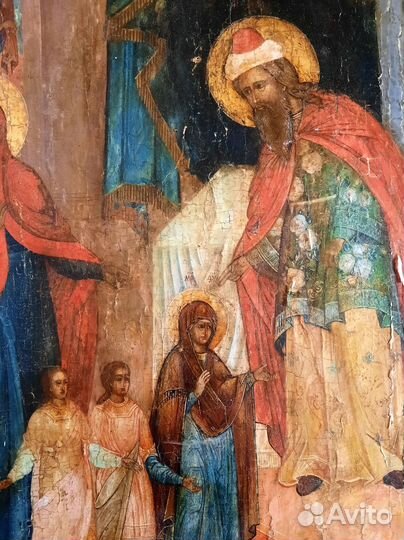 Старинная Храмовая икона Введение во Храм 18 век