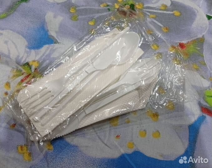 Набор одноразовый ложка вилка нож