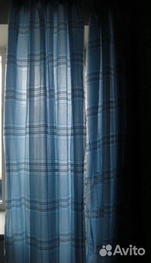 Шторы голубые