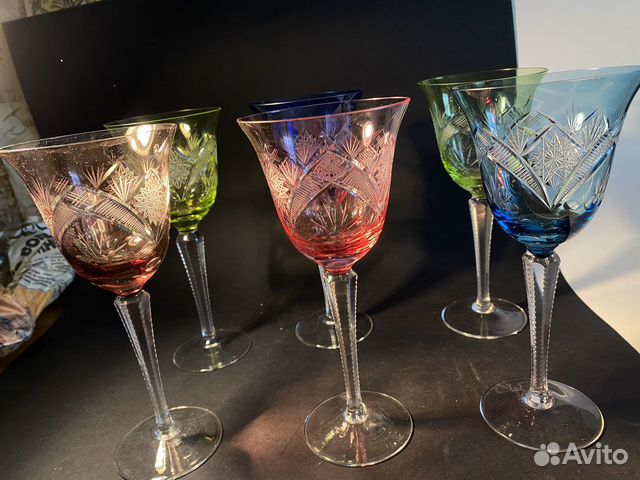 Хрустальные фужеры цветные