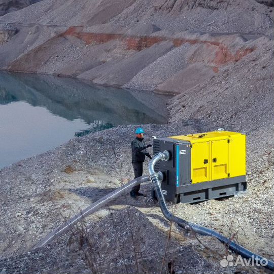 Аренда мощной мотопомпы Atlas copco