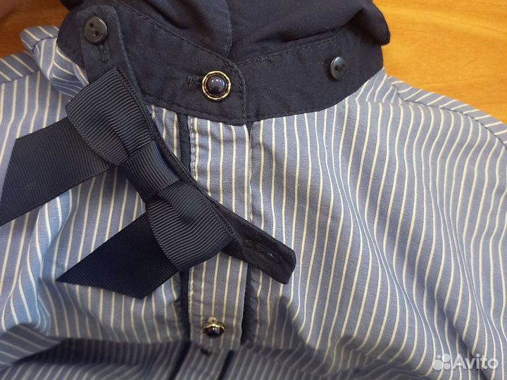 Рубашка школьная на девочку размер 140 акула