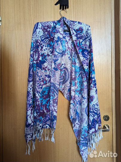 Палантин пашмина кашемир яркий новый сиреневый