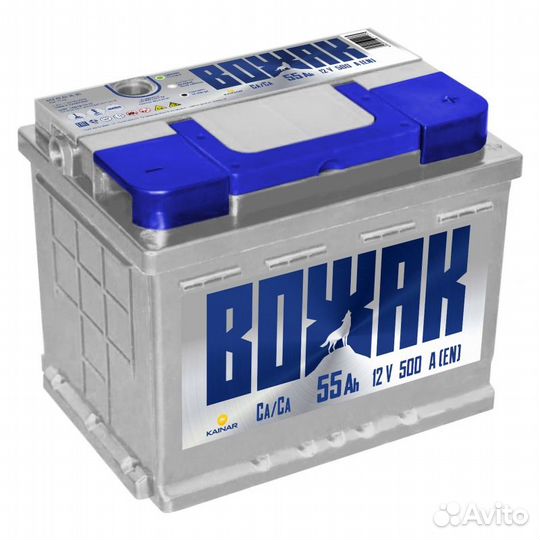 Аккумулятор 55 о.п. вожак 500А (242*175*190)