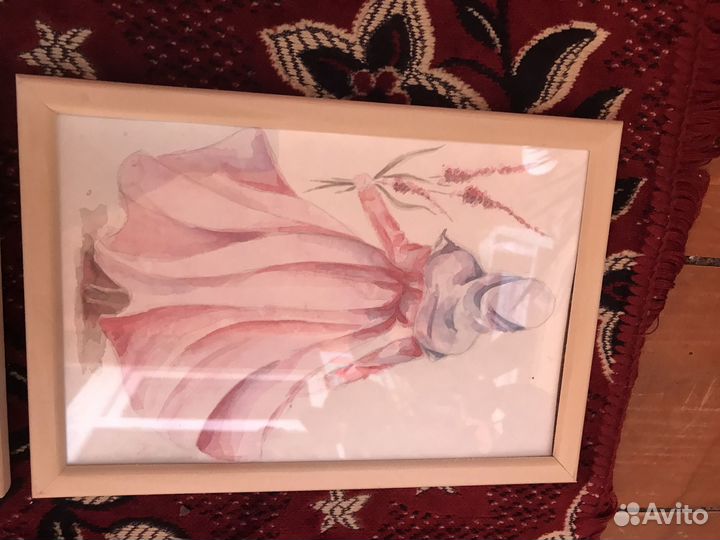 Картины акварель в рамке