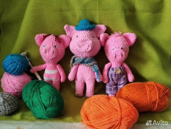 Три поросёнка куклы интерьерные