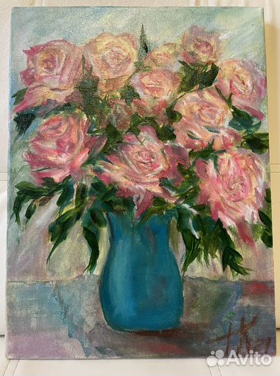 Картина маслом на холсте цветы