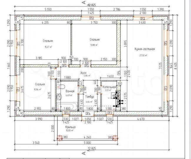 Дом 90 м² на участке 8 сот.