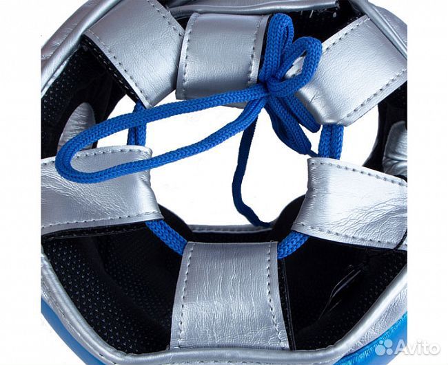 Шлем боксерский clinch kids серебристо-синий C128