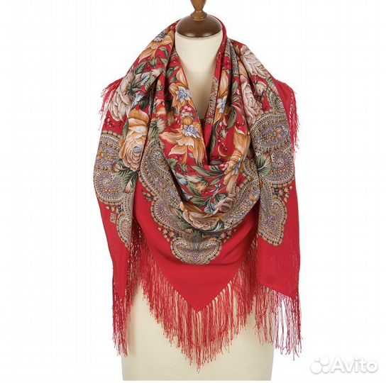 Павловопосадский платок шелк 130 Ноктюрн