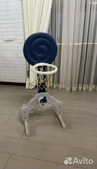 Горка с качелями баскет-м кольцом