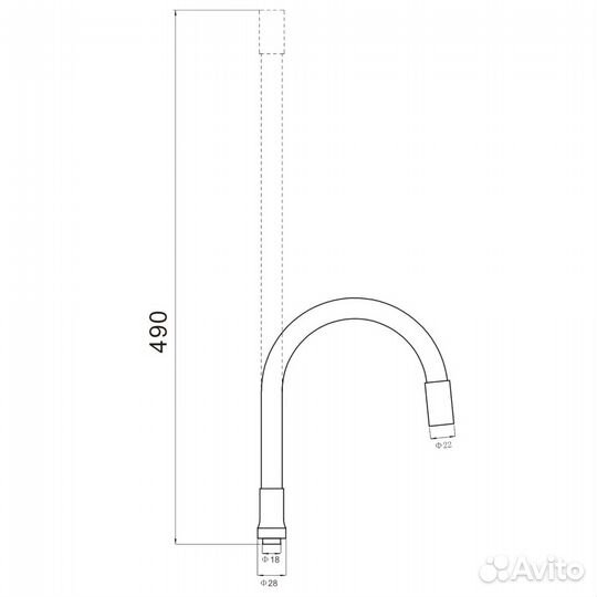 Гибкий излив кухон. смесит. зеленый Savol S-CG09L