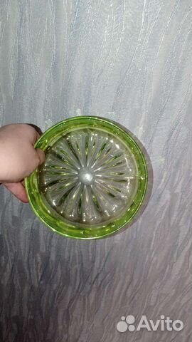Ваза конфетница салатник зеленое стекло СССР