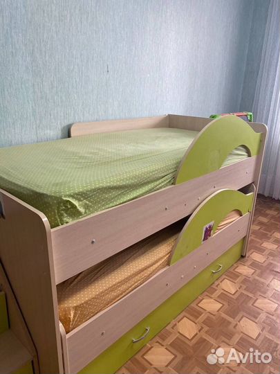 Детская выдвижная кровать для 2 детей
