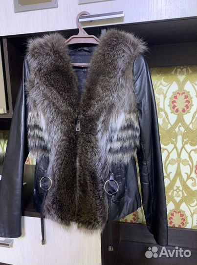 Кожаная куртка с мехом