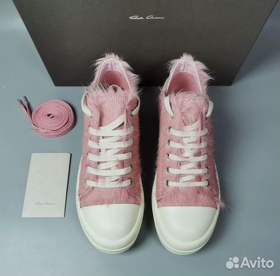 Кеды Rick Owens Ramones Pony Hair Кожаные