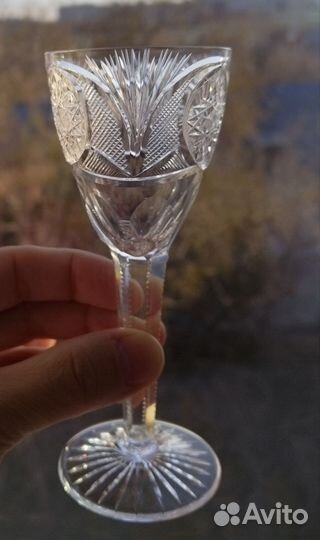 Рюмки на ножке, хрусталь СССР, 5 штук
