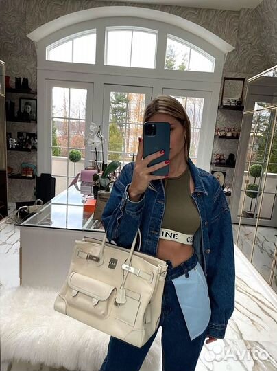 Hermès Birkin Cargo 35 Nata Toile and Swift Pallad