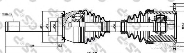 Привод в сборе ssangyong musso (FJ) 266002 GSP