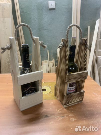 Ящик деревянный, подарочный, переноска для бутылок