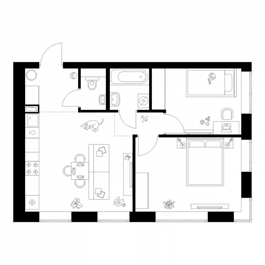 2-к. квартира, 52,4 м², 36/50 эт.