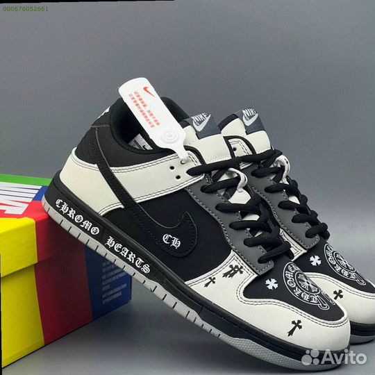 Кроссовки Nike Dunk Chrome Hearts (Арт.62708)