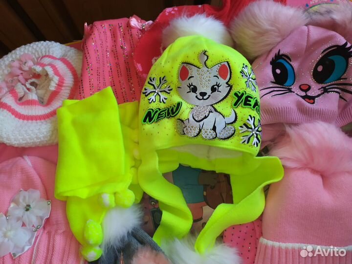 Шапка, шарф, комплект детские размеры разные