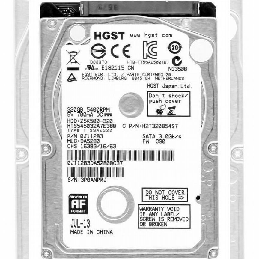 [HTS545032A7E380] Жесткий Диск Hitachi 320gb 2,5" Hts545032a7e380