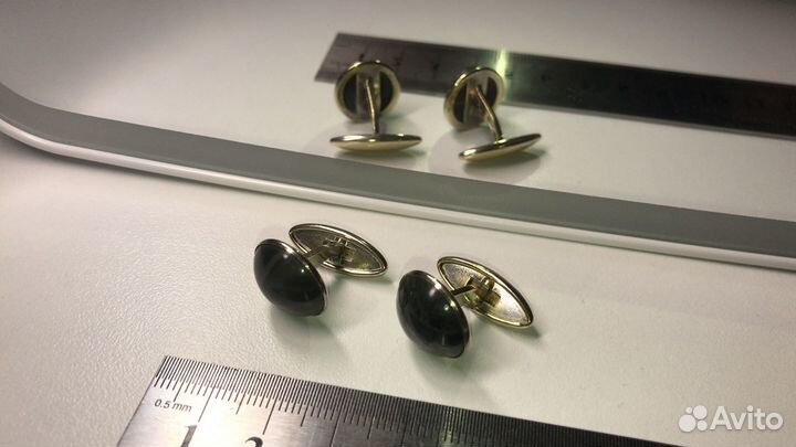 Запонки СССР серебро, позолота