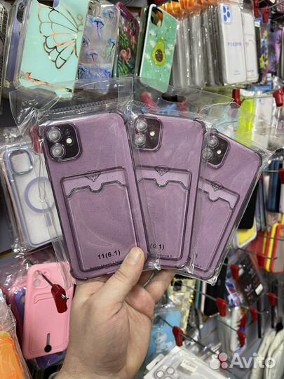 Чехлы с отделом под карту с блестками,iPhone 11/12