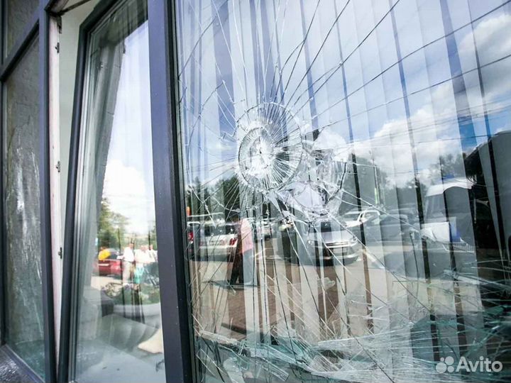 Ремонт окон, стеклопакет обычный RAL3570