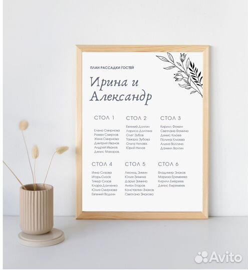 План рассадки гостей