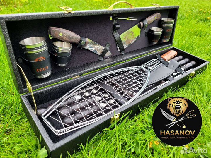 Набор шампуров,шампура,нож,подарочный набор