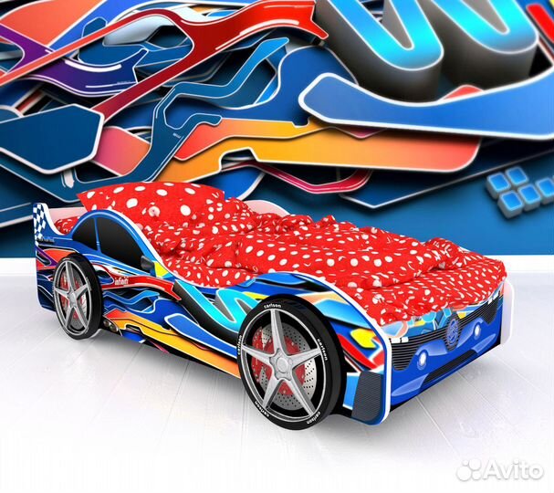 Кровать-машина Барселона с колесами (2шт.)