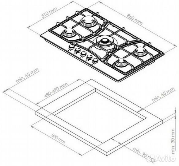 Газовая панель Kuppersberg FS 903 B Bronze
