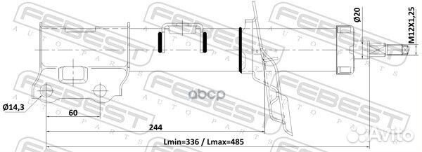 Амортизатор передний левый GAS.twin tube 121100