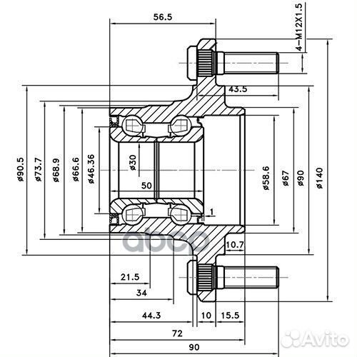 Ступица задняя зад лев Z89381R Zikmar