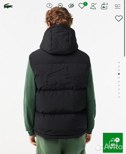 Утепленный мужской жилет Lacoste оригинал