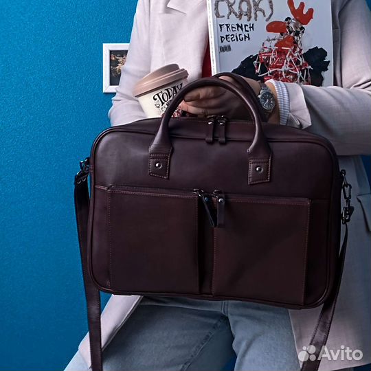 Мужская кожаная сумка портфель