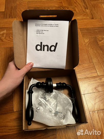 Дверные ручки черные Италия dnd