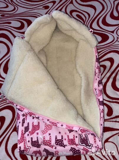 Зимний конверт в коляску/санки с 0мес