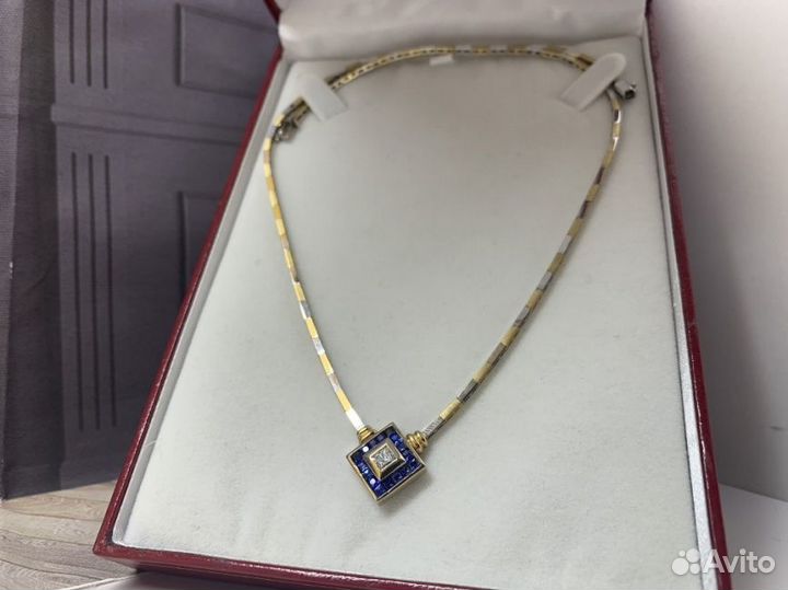 Золотое колье 585 пробы с бриллиантом LapisDiamond
