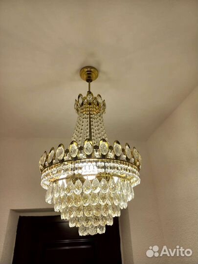 Люстры хрустальные бу несколько,винтаж