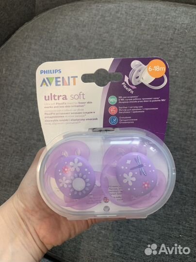 Соска пустышка avent ultra soft 6 18